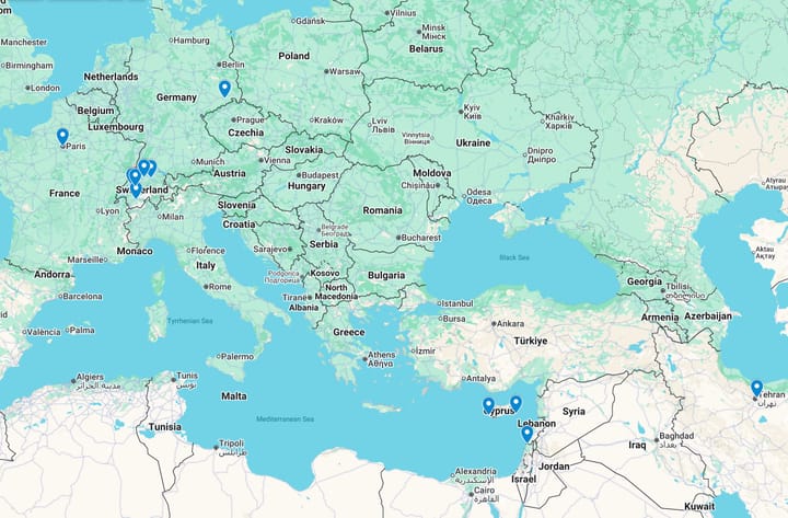 Swiss Embassy with its US interests section leaves Tehran, the Bundeswehr pulls out of the UN mission in Lebanon and France, Italy deploy naval assets to the eastern Mediterranean